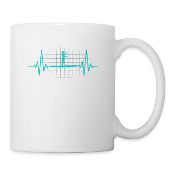 Stehpaddeln Standup Paddeling EKG Herzschlag - Tasse - Weiß - Rechts