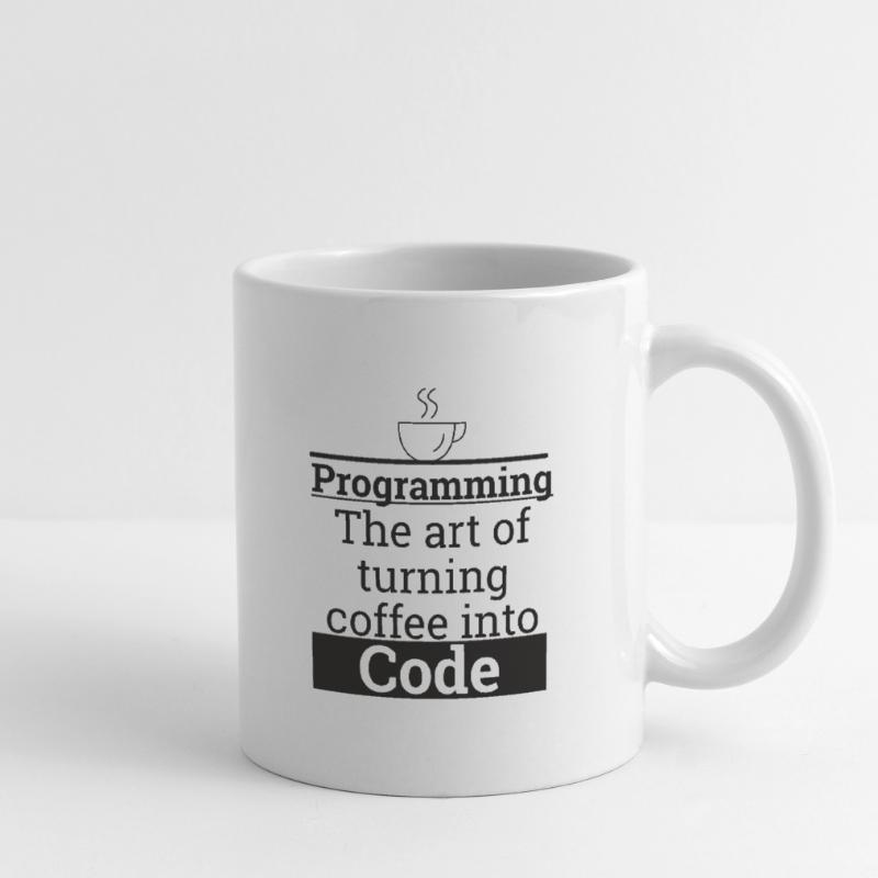« Programming Coffee to Code » | Programmeurs Mug blanc