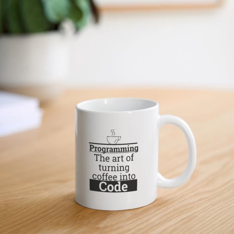 « Programming Coffee to Code » | Programmeurs Mug blanc