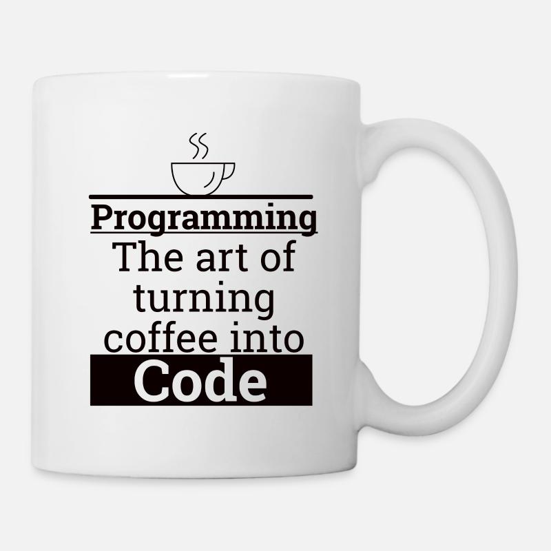 « Programming Coffee to Code » | Programmeurs - Mug blanc - blanc