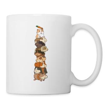 Meerschweinchen Turm Karotte Kunststück Pyramide - Tasse - Weiß - Rechts