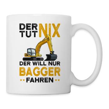 Bagger - Tasse - Weiß - Rechts