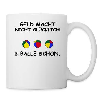 Jongleur Jonglieren 3 Bälle Spruch Geschenk - Tasse - Weiß - Rechts