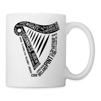 Irlande Harp St Patricks Day Leprechaun Pint Dublin - Mug blanc - blanc - Droite