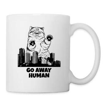 Süßes Katzen Fan Design Damen Tshirt Geschenkidee - Tasse - Weiß - Rechts