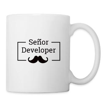 « Senor Developer, Senior Developer » | Programmeurs - Mug blanc - blanc - Droite