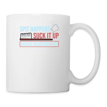 Zahnarzt Zahn Zähne Zahnärztin Arzt Zahnarzthelfer - Tasse - Weiß - Rechts