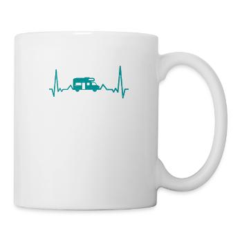 Campervan Van Camping car fréquence cardiaque de la ligne cardiaque - Mug blanc - blanc - Droite