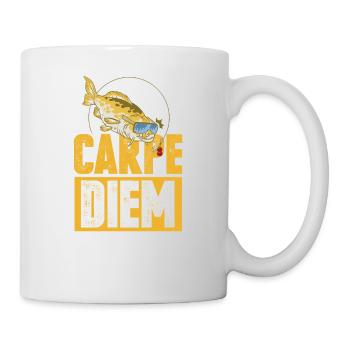 Angler Angeln Fischer Karpfen Geburtstag Geschenk - Tasse - Weiß - Rechts