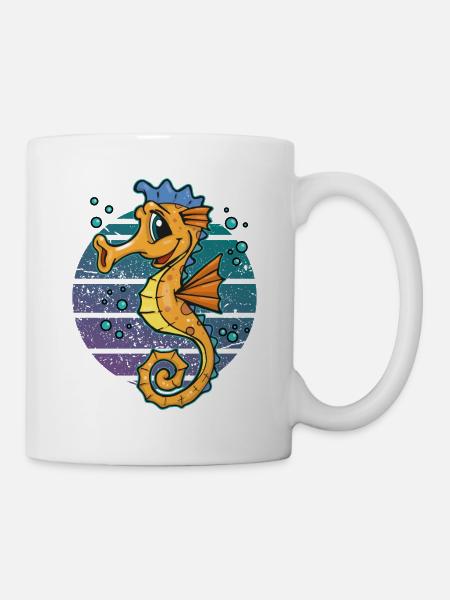 Seepferd Frühschwimmer Geschenk Schwimmabzeichen - Tasse - Weiß