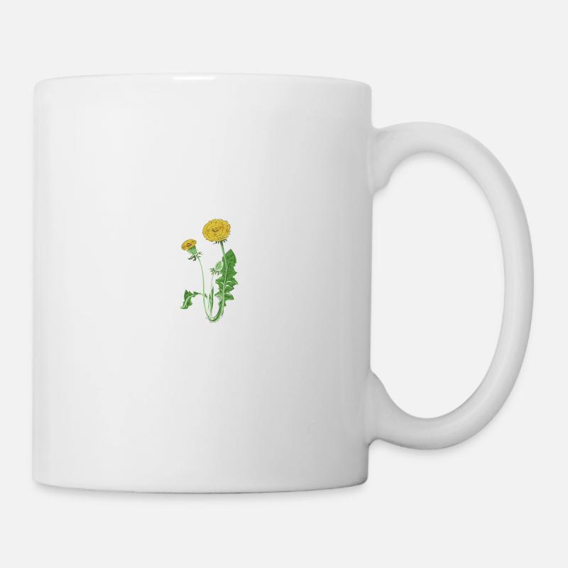 cooler Löwenzahn mit Herzschlag Puls Geschenk - Tasse - Weiß