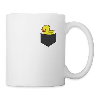 Gummiente in der Tasche Lustige Ente in Tasche - Tasse - Weiß - Rechts