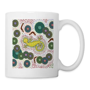 Aboriginal Art Gecko - Mug - white - Right