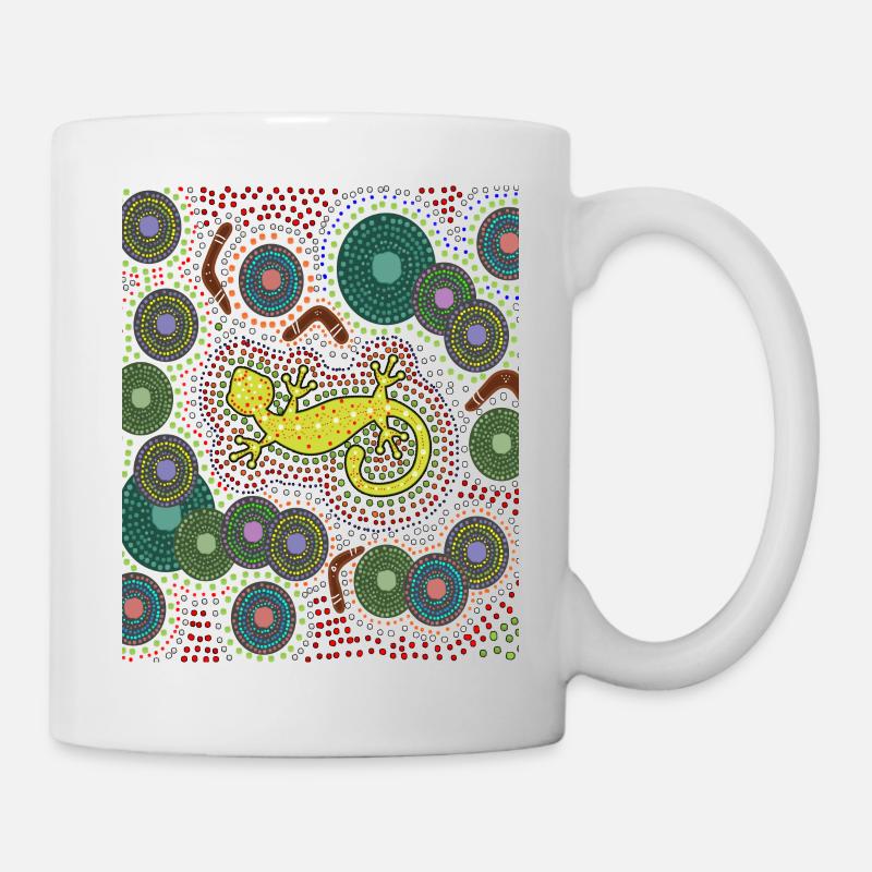 Kunstgecko der Aborigines - Tasse - Weiß