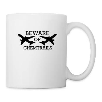 Cadeau de théorie du complot de Chemtrails d'aéronefs - Mug blanc - blanc - Droite