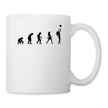 Faustball Evolution Faustballerin Fistball Motiv - Tasse - Weiß - Rechts