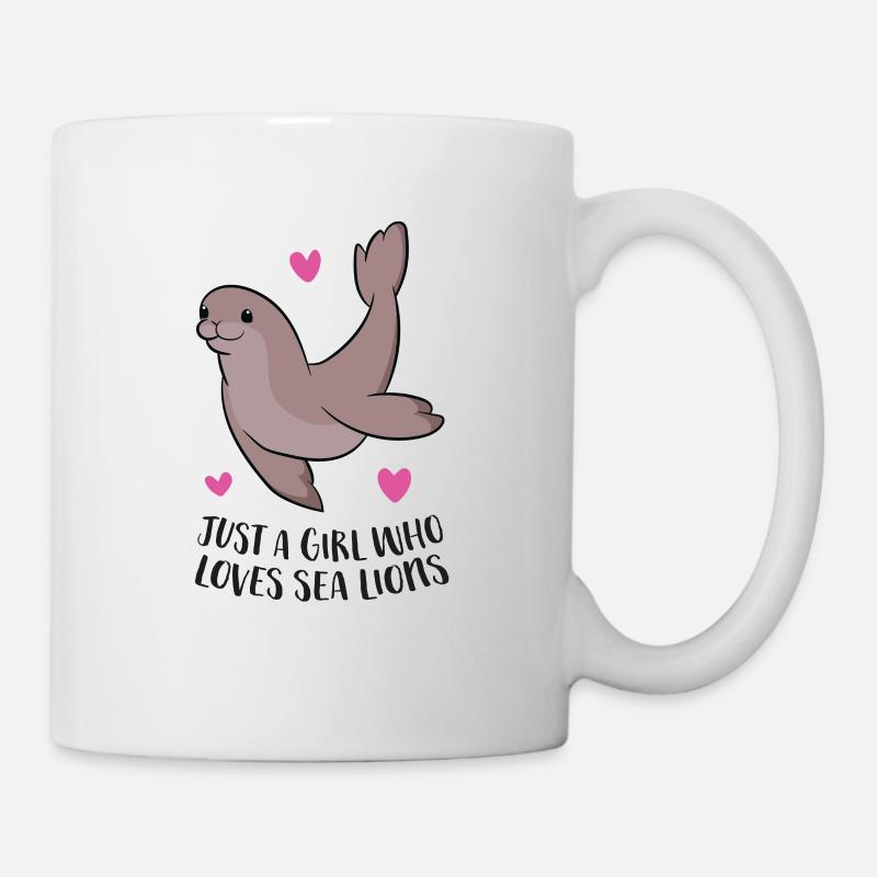 Nur ein Mädchen, das Robben Liebt Seelöwen - Tasse - Weiß