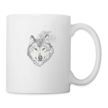Wolf Wölfe Wald Mystik Geburtstag Wald Geschenk - Tasse - Weiß - Rechts