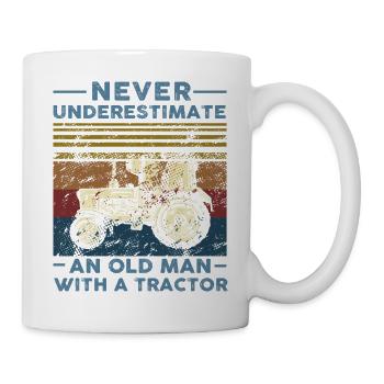 Never Underestimate An Old Man With A Tractor - Mug - white - Right