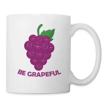 Be Grapeful - Traube lustiges Obst Wortspiel lila - Tasse - Weiß - Rechts