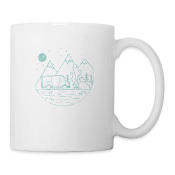 Montagnes Nature Full Moon Van Life Camping Panel Van - Mug blanc - blanc - Droite