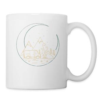 Montagnes Nature Moon Van Life Camping Panel Van - Mug blanc - blanc - Droite