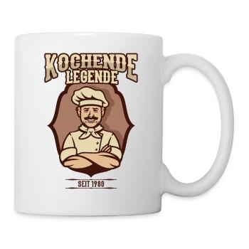 Geburtstag Koch Legende 1980 40 Jahre Vintage Cool - Tasse - Weiß - Rechts