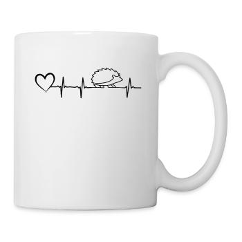 Hedgehog Hart beat design with heart hedgehog love - Mug - white - Right