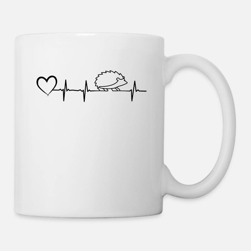 Igel Hart beat Design mit Herz Igelliebe - Tasse - Weiß