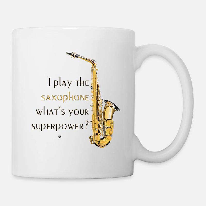 Saxophone illustration with inscription - Mug - white