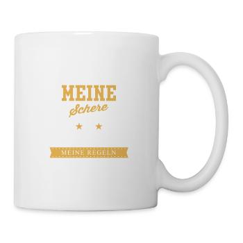 Meine Schere Meine Regeln Friseur - Tasse - Weiß - Rechts