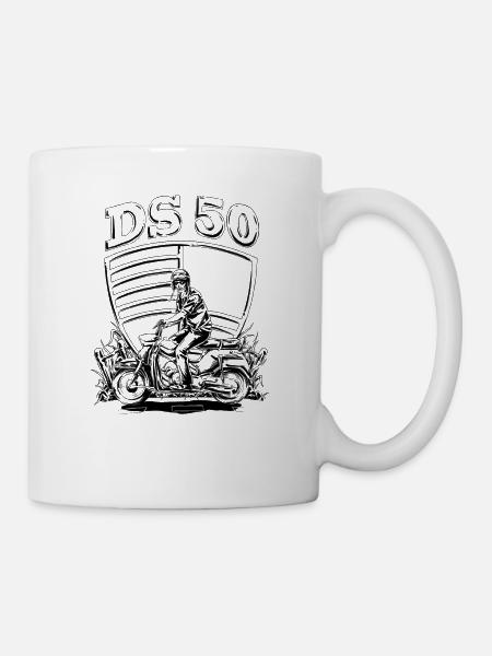 Mofa DS50 - Nostalgie Mofafahrer - Tasse - Weiß