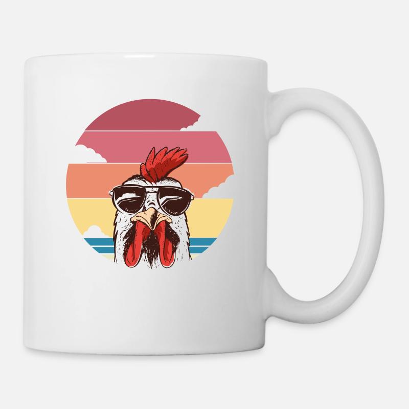 Retro rooster - Mug - white