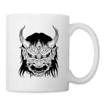 Masque de démon du Japon Masque de hannya oki - Mug blanc - blanc - Droite