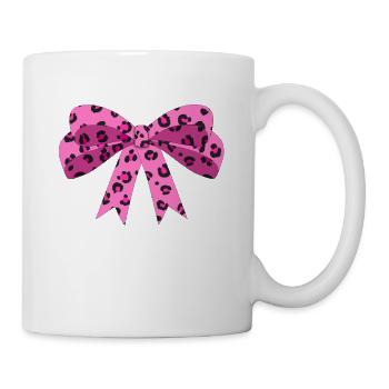 Pink Leopard Bow Tie Women Bow Tie Gift - Mug - white - Right