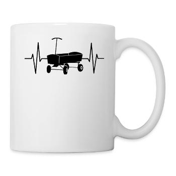 Boßelwagen EKG Herzschlag Linie Outfit Geschenk - Tasse - Weiß - Rechts