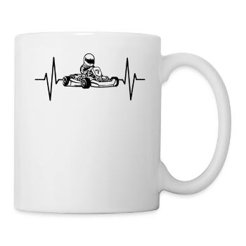 Kart karting karting ligne de cardio-battement cadeau - Mug blanc - blanc - Droite
