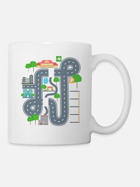 Car Play Mat Shirt für Papa - Tasse - Weiß