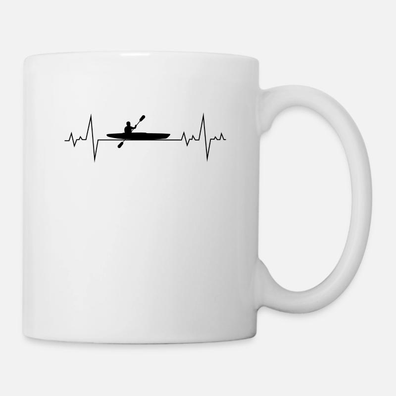 Battement de cœur en kayak - Mug blanc - blanc