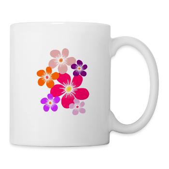 fleurs colorées fleurs fleur vrille fleur floral - Mug blanc - blanc - Droite
