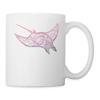 Idée cadeau Tribal Manta pour la plongée sous-marine - Mug blanc - blanc - Droite