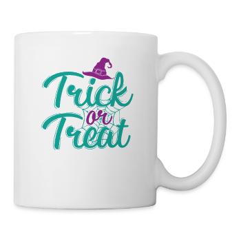 Chapeau de sorcière d'Halloween "Trick or Treat" - Mug blanc - blanc - Droite