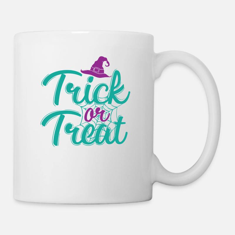 Chapeau de sorcière d'Halloween "Trick or Treat" - Mug blanc - blanc