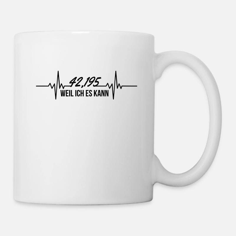 Marathonläufer Puls 42km Marathon Weil Ich Es Kann - Tasse - Weiß