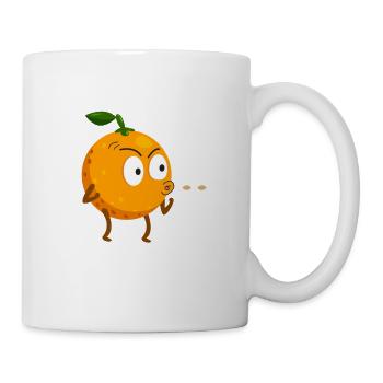 Orange vegetarian vegan gift tangerine - Mug - white - Right
