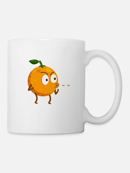 Orange Vegetarier Veganer Geschenk Mandarine - Tasse - Weiß