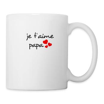 je t aime mon papa le meilleur papa du monde coeur - Mug blanc - blanc - Droite