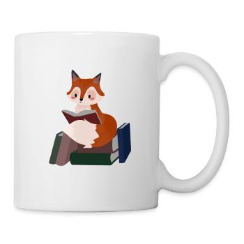 Fuchs Lesen bücher Leseratte buch Geschenk - Tasse - Weiß - Rechts