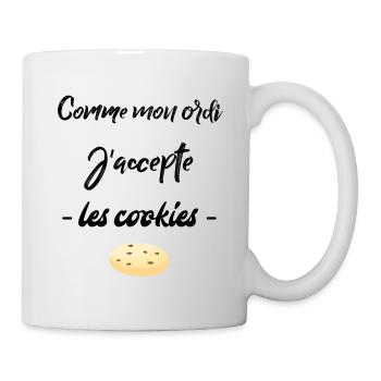 Comme mon ordi j'accepte les cookies - Mug blanc - blanc - Droite