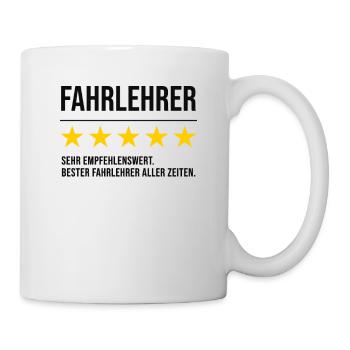 Fahrlehrer Fahrschullehrer Geschenk Bewertungen - Tasse - Weiß - Rechts